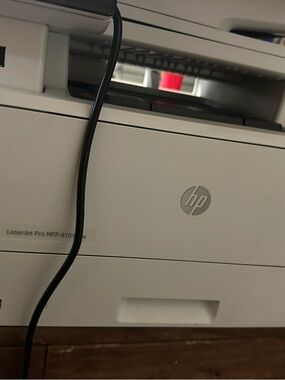 HP LaserJet Pro MFP 4101w Printer - White with Black Cable